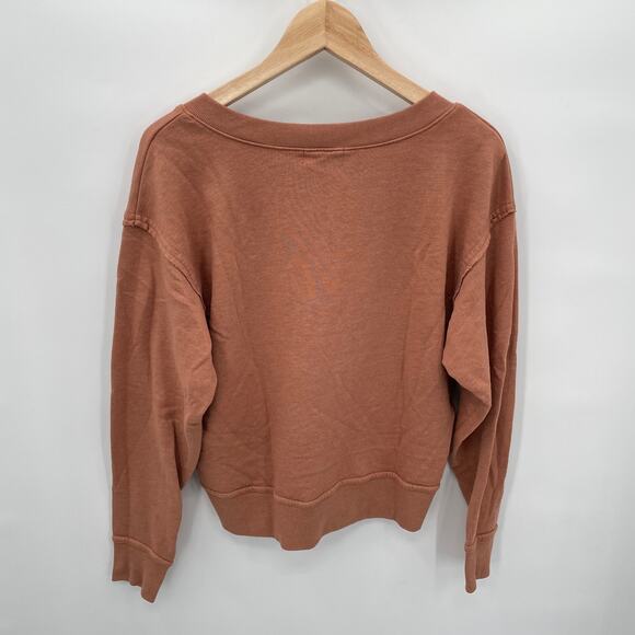 Michael Stars Evereve NWT Camila V Neck Pullover Sweatshirt in Terracotta // XS - Picture 12 of 12